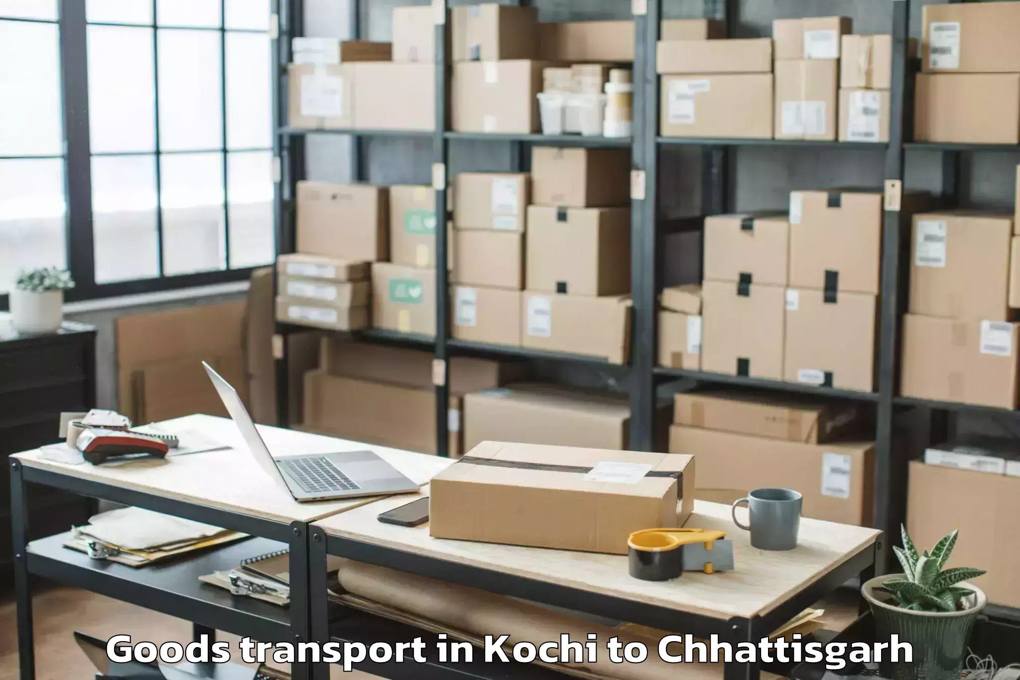 Affordable Kochi to Kurud Goods Transport